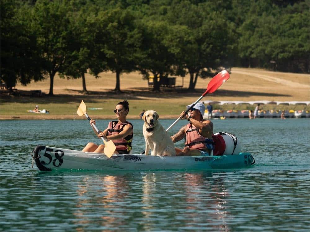 Canoé dans les gorges du verdon avec les chiens