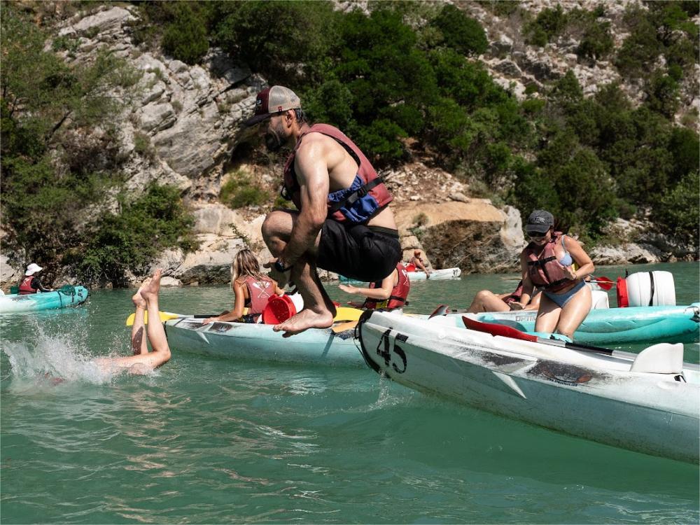 Canoé dans les gorges du verdon baignade